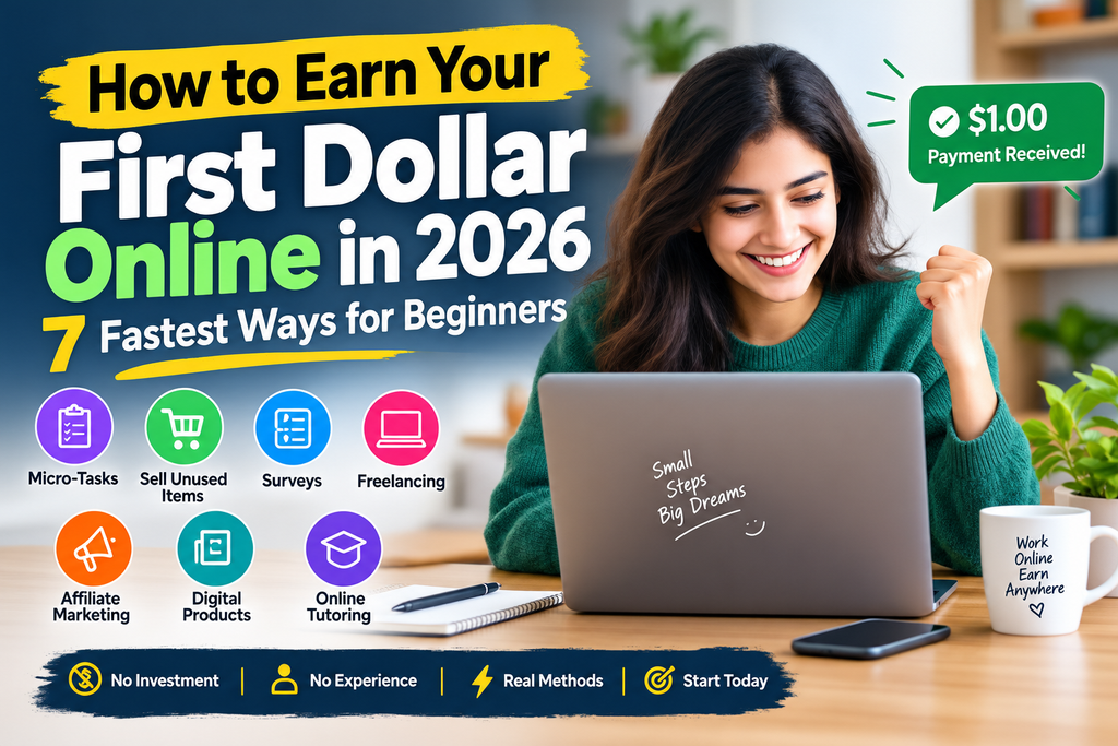 How to Earn Your First Dollar Online in 2026: 7 Fastest Ways for Beginners