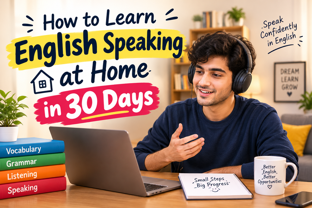 how to learn English speaking at home in 30 days